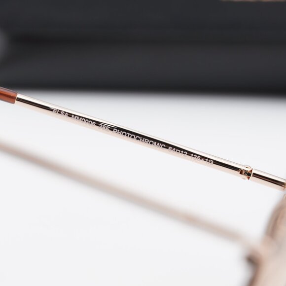 Max Mara Elsa MM0006 28E Geometric Sunglasses - Shiny Rose Gold/Brown main image 7